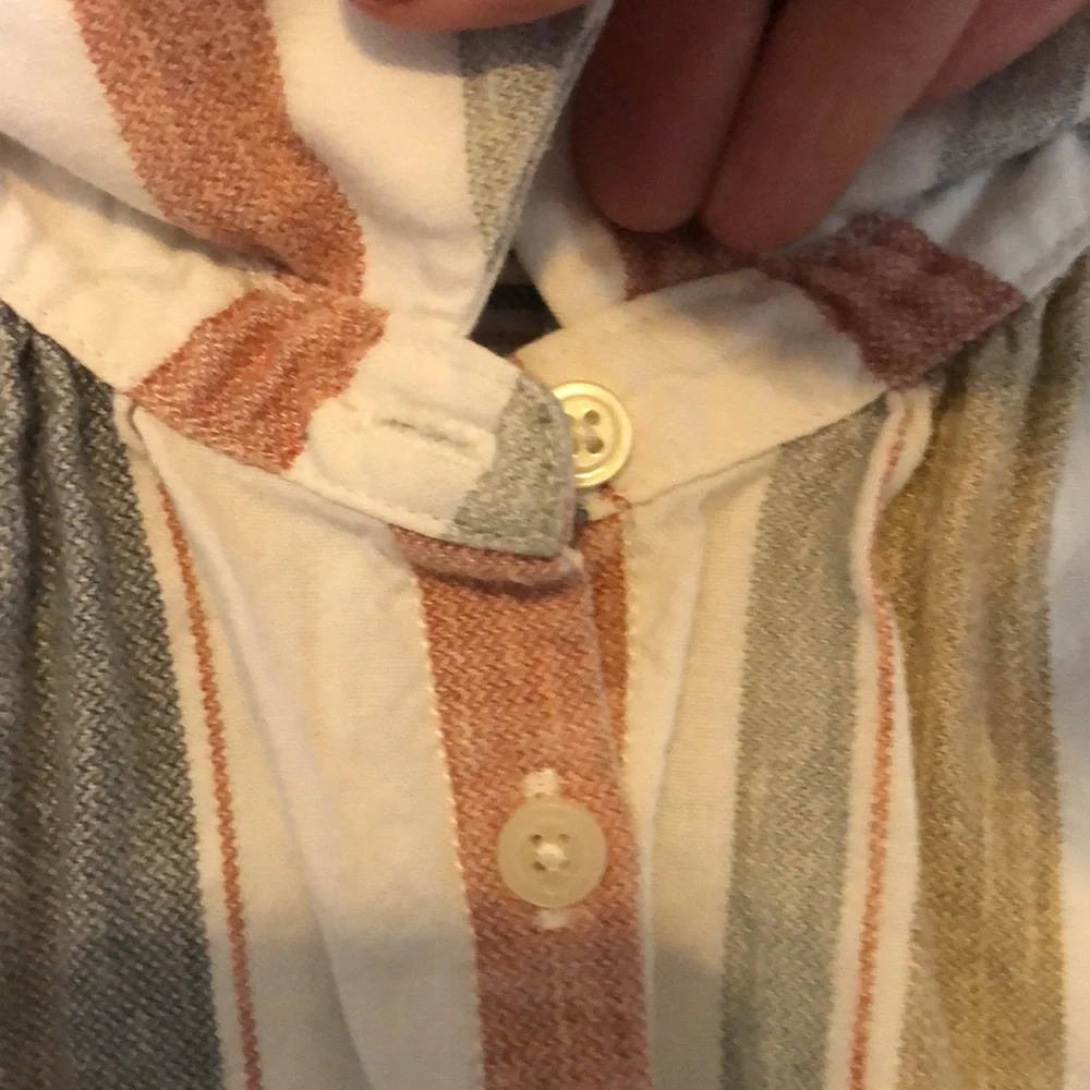 MADEWELL Central Tunic Shirt in Gillman Stripe Button Down Short Sleeve Small - Picture 4 of 7